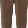Marie Lund Ribbroeken Tapered Broek Dames Bruin