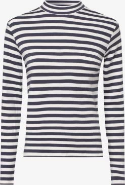 Marie Lund Longsleeves Shirt Dames Indigo / Wit