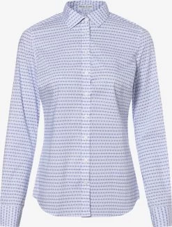 Marie Lund Overhemden Blouse Dames Blauw / Wit