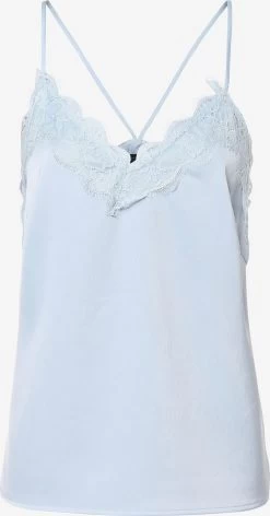 Marie Lund Kanten Tops Top Dames Lichtblauw