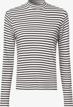 Marie Lund Longsleeves Shirt Dames Crème / Zwart