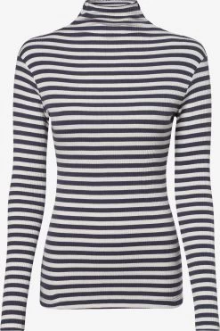 Marie Lund Longsleeves Shirt Dames Navy / Wit