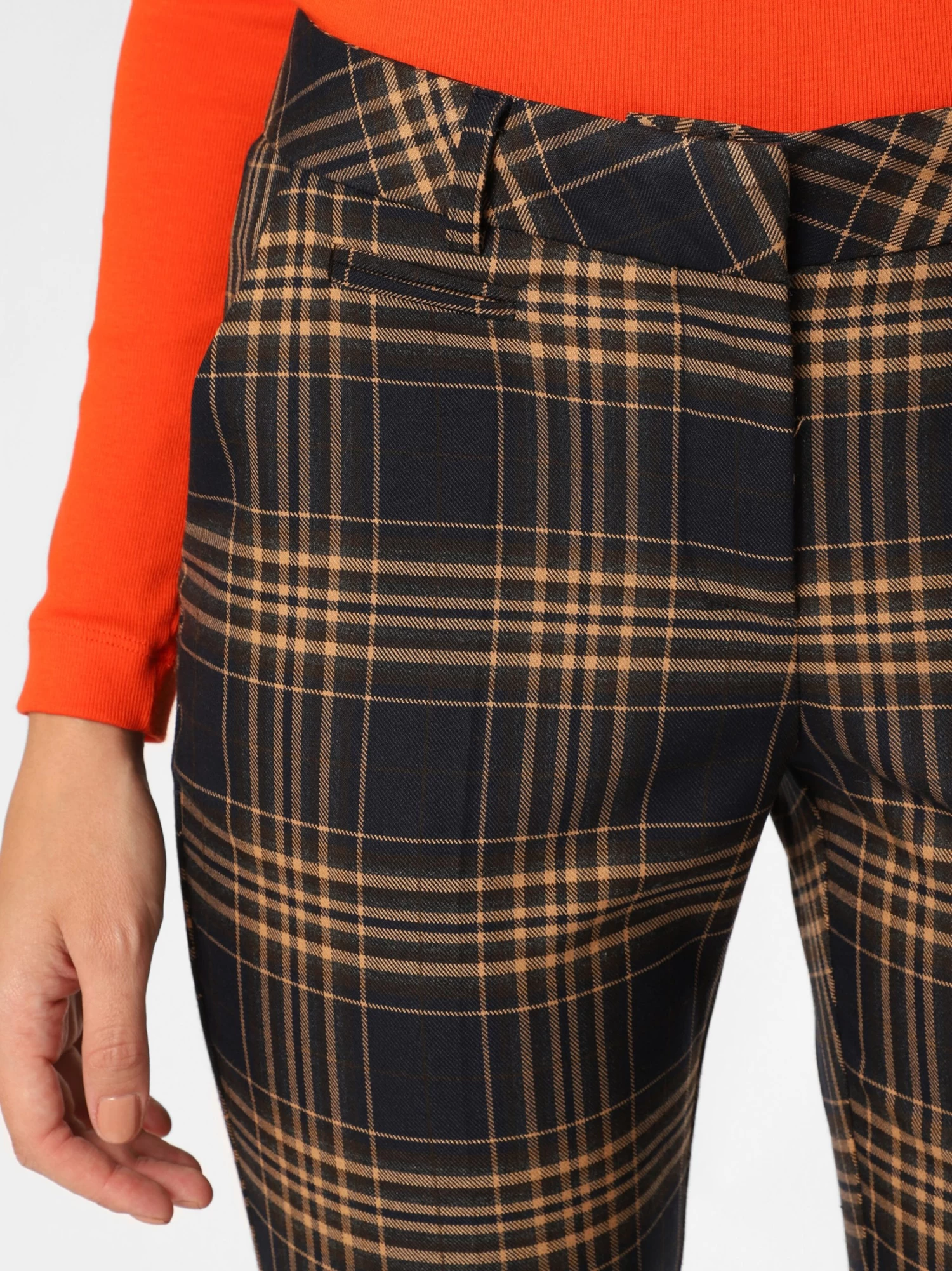 Marie Lund Pantalons Slimfit Broek Dames Donkerbeige / Marine - Image 4